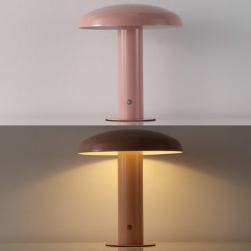 Suillius 11" Contemporary Bohemian Rechargeable/Cordless Iron Integrated LED Mushroom Table Lamp